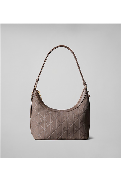 Calvin Klein Emblem Aop Sueded Shoulder Bag Kadın Omuz Çantası