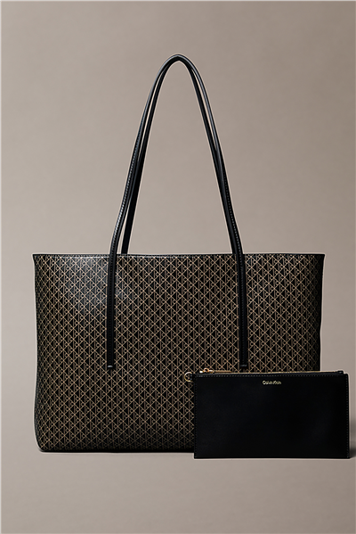 Calvin Klein Emblem Aop Tote W/ Pouch Kadın Omuz Çantası