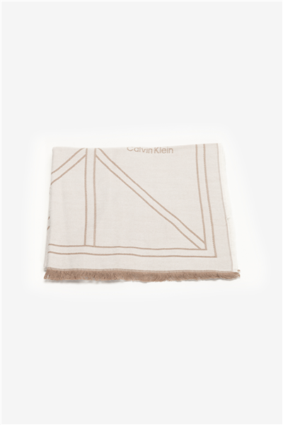 Calvin Klein Emblem Repeat LW Shawl W Fringes Kadın Şal