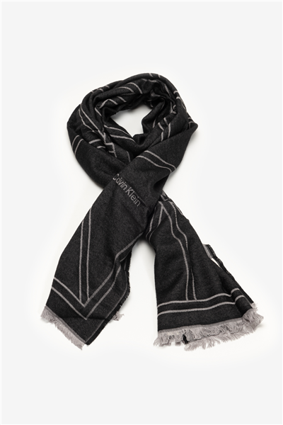 Calvin Klein Emblem Repeat LW Shawl W Fringes Kadın Şal