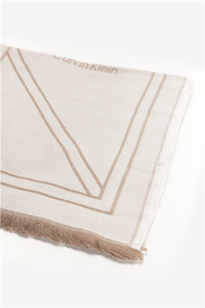 Calvin Klein Emblem Repeat LW Shawl W Fringes Kadın Şal