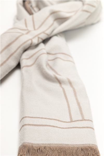 Calvin Klein Emblem Repeat LW Shawl W Fringes Kadın Şal