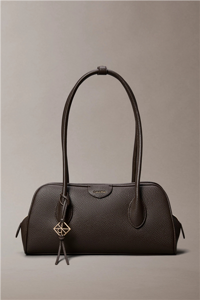 Calvin Klein Emblem Trio Pebble Shoulder Bag Kadın Omuz Çantası Kahverengi