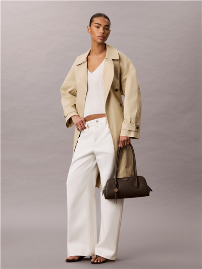 Calvin Klein Emblem Trio Pebble Shoulder Bag Kadın Omuz Çantası Kahverengi
