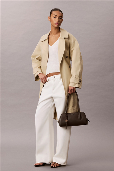Calvin Klein Emblem Trio Pebble Shoulder Bag Kadın Omuz Çantası Kahverengi