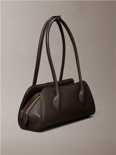 Calvin Klein Emblem Trio Pebble Shoulder Bag Kadın Omuz Çantası Kahverengi
