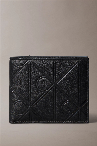 Calvin Klein Emblm Aop Emb Billfold W Coin Erkek Cüzdan Siyah
