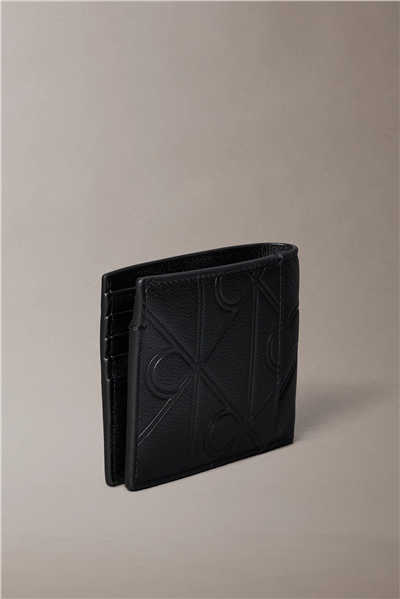 Calvin Klein Emblm Aop Emb Billfold W Coin Erkek Cüzdan Siyah