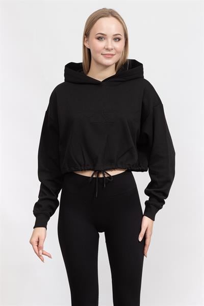 Calvin Klein Embossed Monologo Kadın Kapüşonlu Sweatshirt