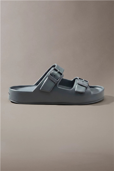 Calvin Klein Ergon Eva Double Bar Erkek Sandalet Gri