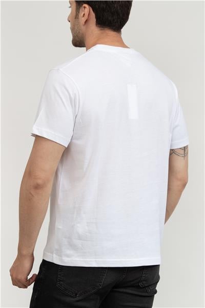 Calvin Klein Erkek Bisiklet Yaka T-Shirt Beyaz