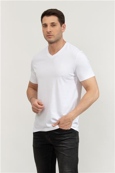 Calvin Klein Erkek Bisiklet Yaka T-Shirt Beyaz