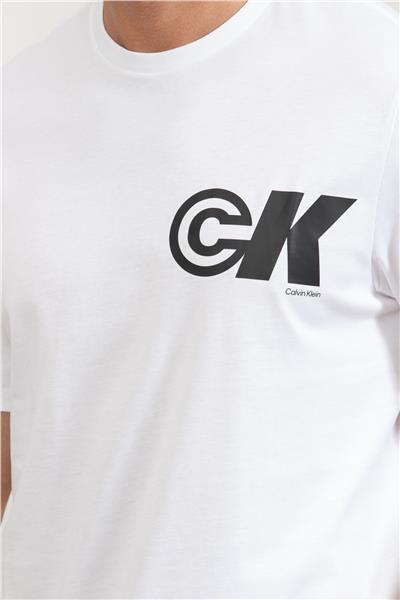 Calvin Klein Erkek Bisiklet Yaka T-Shirt Beyaz