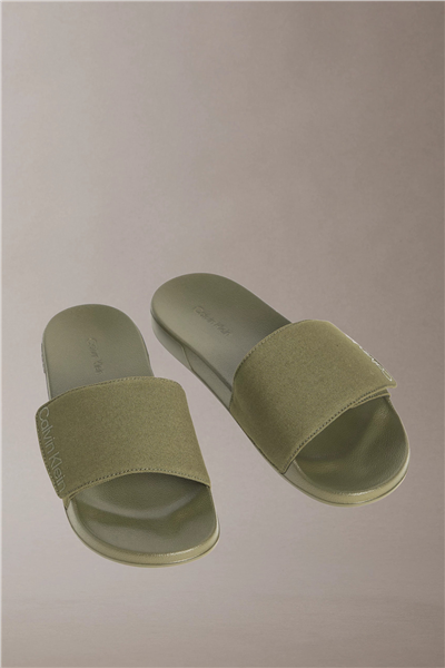 Calvin Klein Ess Slide Adj Monobr Erkek Terlik Bej