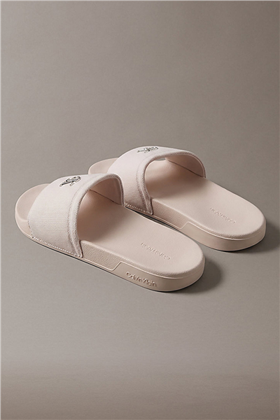 Calvin Klein Ess Slide Canvas Hdw Kadın Terlik Bej