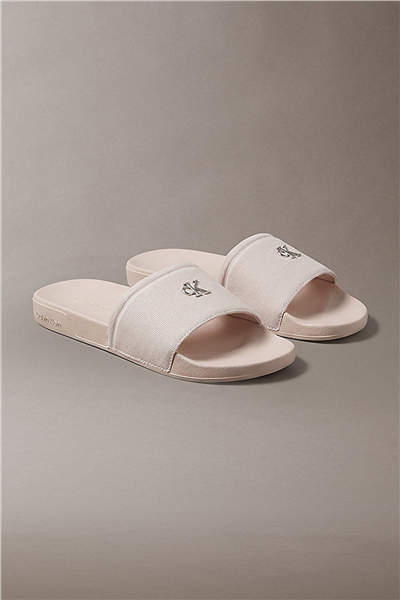 Calvin Klein Ess Slide Canvas Hdw Kadın Terlik Bej