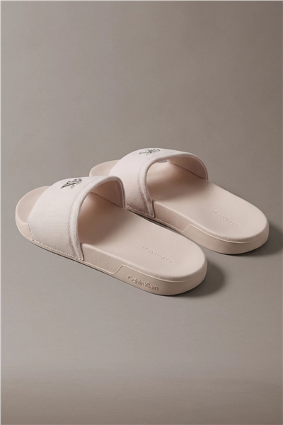 Calvin Klein Ess Slide Canvas Hdw Kadın Terlik Bej