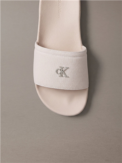 Calvin Klein Ess Slide Canvas Hdw Kadın Terlik Bej