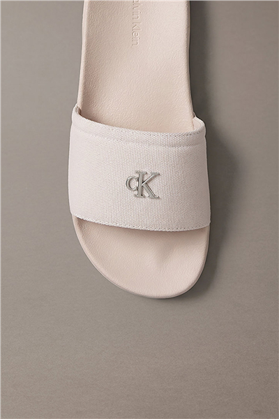 Calvin Klein Ess Slide Canvas Hdw Kadın Terlik Bej