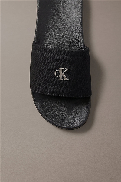 Calvin Klein Ess Slide Canvas Hdw Kadın Terlik Siyah