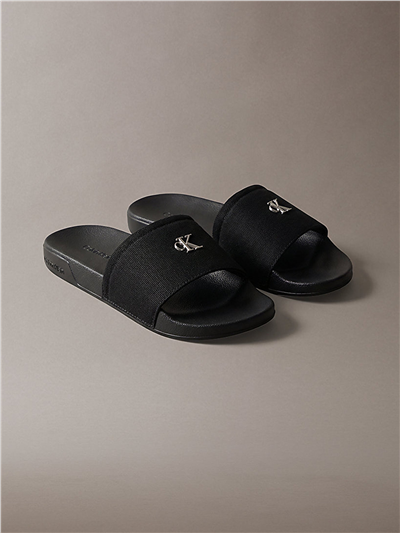 Calvin Klein Ess Slide Canvas Hdw Kadın Terlik Siyah