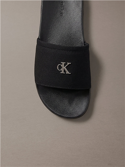 Calvin Klein Ess Slide Canvas Hdw Kadın Terlik Siyah