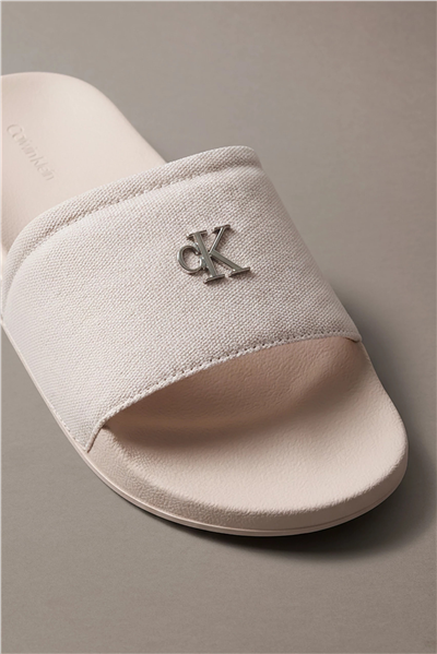 Calvin Klein Ess Slide Canvas Hdw Kadın Terlik Bej