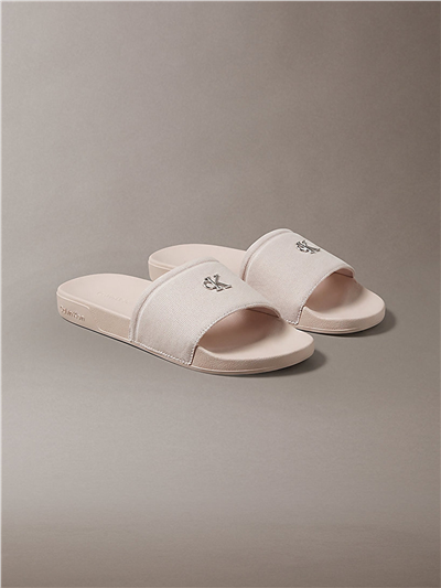 Calvin Klein Ess Slide Canvas Hdw Kadın Terlik Bej