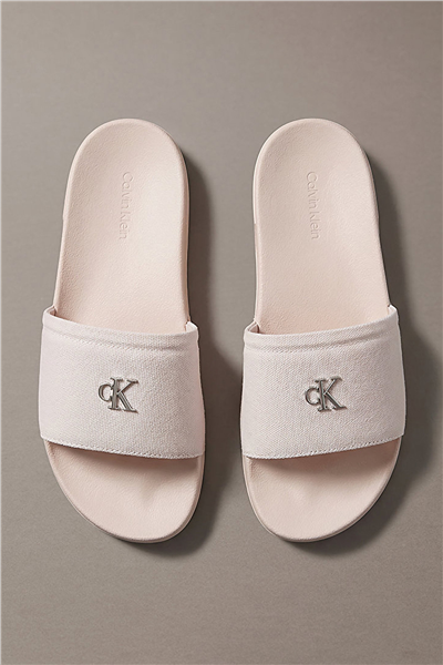 Calvin Klein Ess Slide Canvas Hdw Kadın Terlik Bej