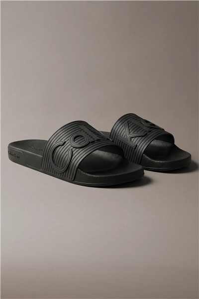 Calvin Klein Ess Slide Texture Erkek Terlik Siyah