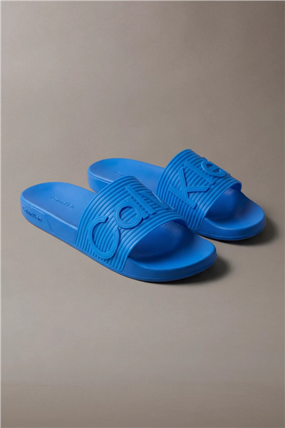 Calvin Klein Ess Slide Texture Erkek Terlik Mavi