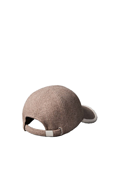 Calvin Klein Felt/ Sherpa Cap W/ Chenille Log Kadın Baseball Şapka Kahverengi