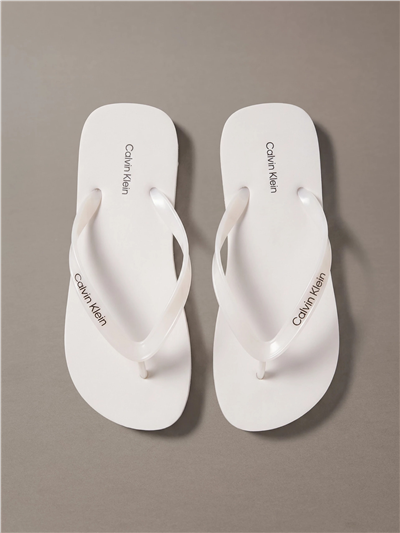 Calvin Klein Flip Flop Tpu Metall Kadın Terlik Beyaz
