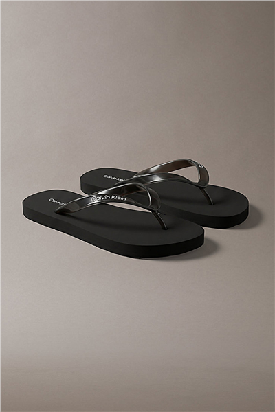 Calvin Klein Flip Flop Tpu Metall Kadın Terlik Siyah