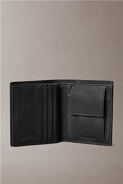 Calvin Klein Foil Emboss Slim Trifold W Coin Erkek Cüzdan Siyah