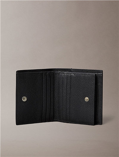 Calvin Klein Foil Emboss Slim Trifold W Coin Erkek Cüzdan Siyah