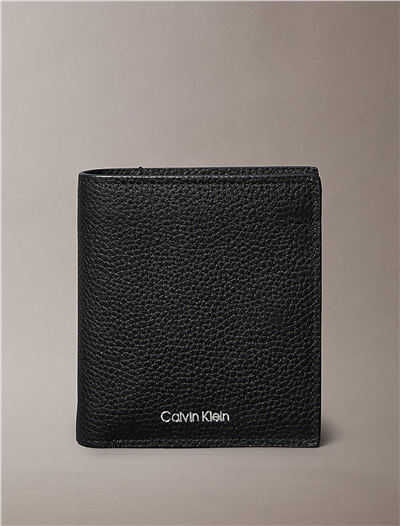 Calvin Klein Foil Emboss Slim Trifold W Coin Erkek Cüzdan Siyah