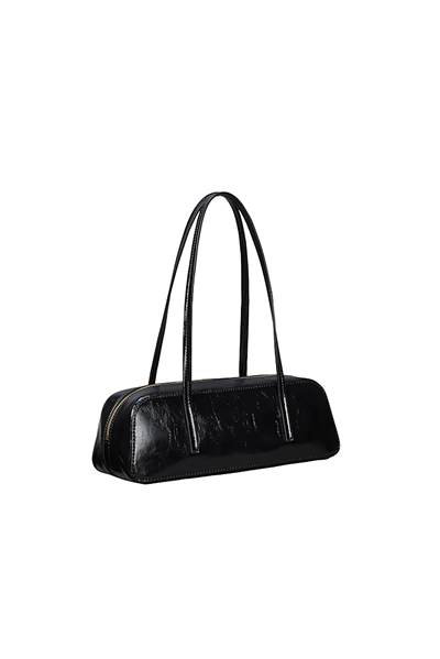 Calvin Klein Foil Logo Glossy Bauletto Kadın Omuz Çantası Siyah