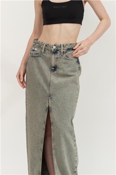 Calvin Klein Front Split Maxi Denim Kadın Etek
