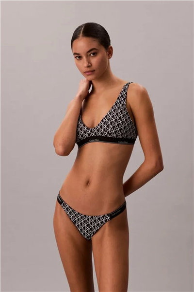 Calvin Klein Halter Bralette Kadın Bikini Üstü Siyah
