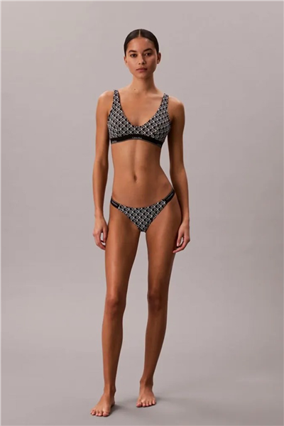 Calvin Klein Halter Bralette Kadın Bikini Üstü Siyah