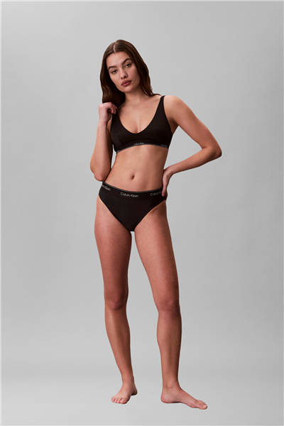Calvin Klein Halter Bralette Kadın Bikini Üstü Siyah