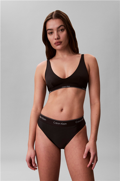 Calvin Klein Halter Bralette Kadın Bikini Üstü Siyah
