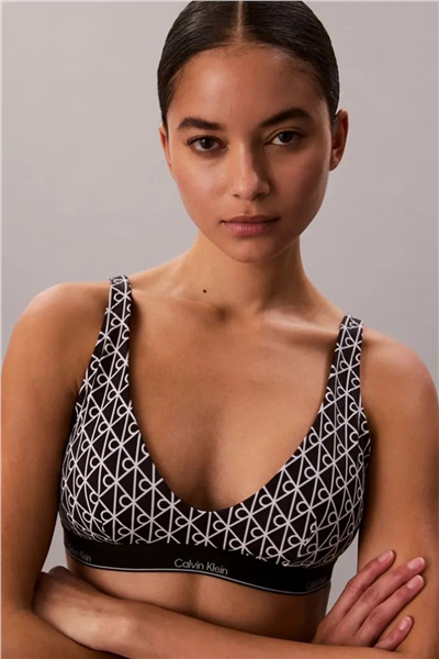 Calvin Klein Halter Bralette Kadın Bikini Üstü Siyah