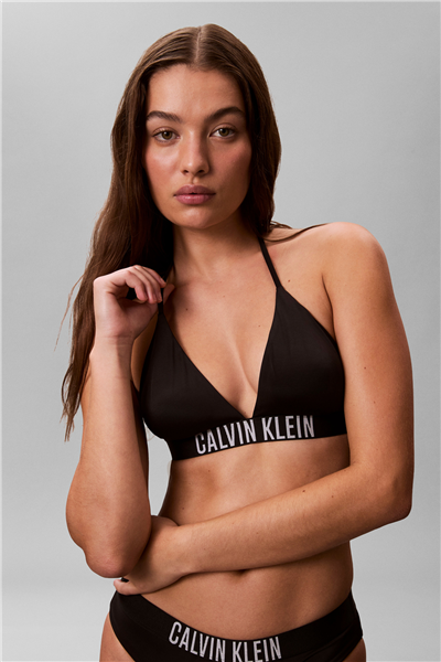 Calvin Klein Halter Triangle Kadın Bikini Üstü Siyah