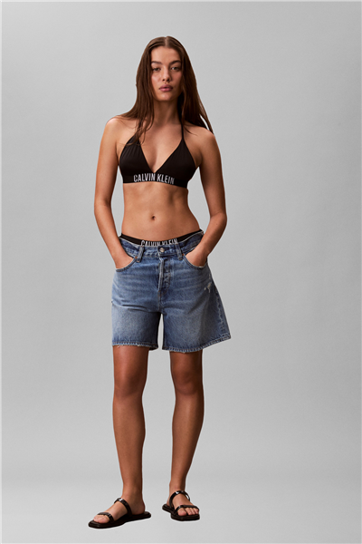 Calvin Klein Halter Triangle Kadın Bikini Üstü Siyah
