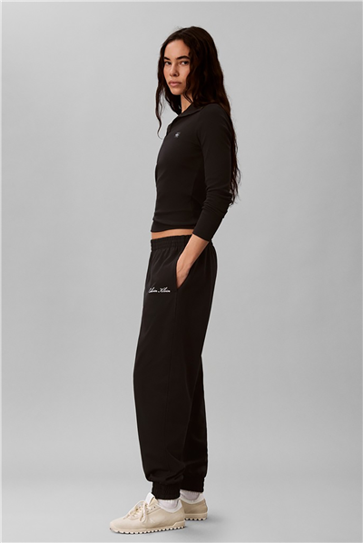 Calvin Klein Heavy Jersey Jogger- Graphic Kadın Pijama Altı Siyah
