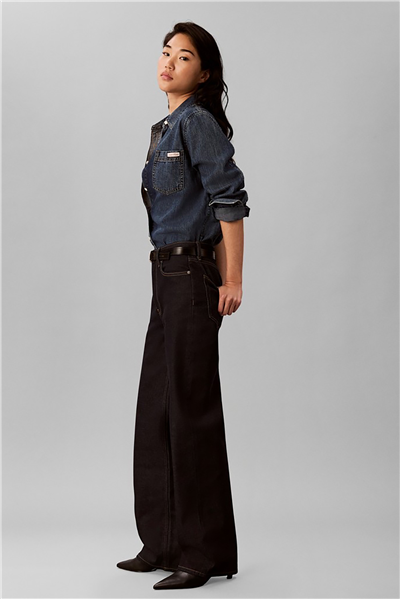 Calvin Klein High Rise Loose iconic indigo Kadın Jean Pantolon