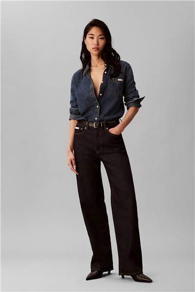 Calvin Klein High Rise Loose iconic indigo Kadın Jean Pantolon
