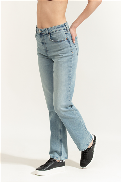 Calvin Klein High Rise Straight S Kadın Jean Pantolon Gri